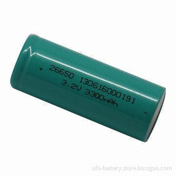 Lithium-ion phosphate battery, 3.2V, 3,300mAh capacity